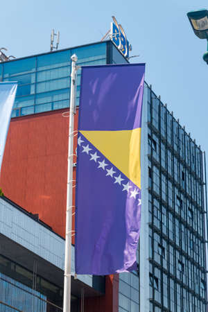 Sarajevo, Bosnia and Herzegovina - June 3, 2022: Flag of Bosnia and Herzegovina.のeditorial素材