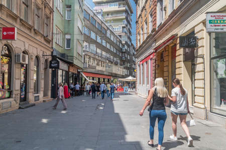 Sarajevo, Bosnia and Herzegovina - June 3, 2022: Ferhadija Street in old city area Bascarsija.のeditorial素材