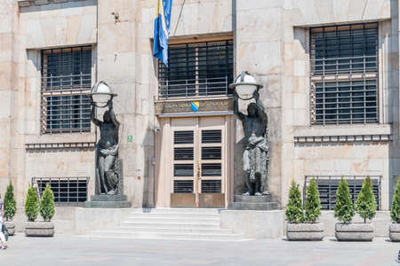 Sarajevo, Bosnia and Herzegovina - June 3, 2022: Entrance to Central Bank of Bosnia and Herzegovina (Bosnian: Centralna banka Bosne i Hercegovine).のeditorial素材