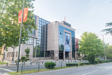 Podgorica, Montenegro - June 4, 2022: Building of the Montenegrin National Theater.のeditorial素材