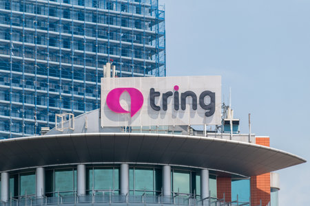 Tirana, Albania - June 4, 2022: Logo and sign of Tring.のeditorial素材