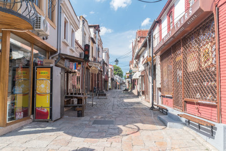 Skopje, North Macedonia - June 5, 2022: Old Carsija in Skopje.のeditorial素材