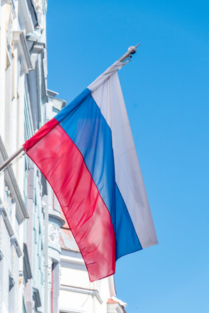 State Flag of the Russian Federation. The national flag of Russia.の写真素材