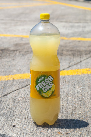 Benicarlo, Spain - July 1, 2023: Fresh gas hacendado drink.のeditorial素材