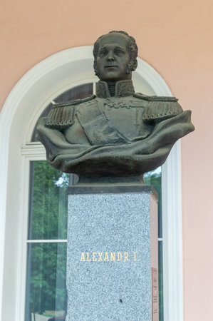 Teplice, Czech Republic - July 16, 2023: Bust of Alexander I of Russia.のeditorial素材