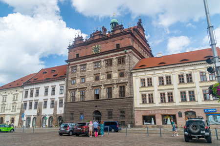 Pilsen, Czechia - August 26, 2023: Town hall of Pilsen.のeditorial素材