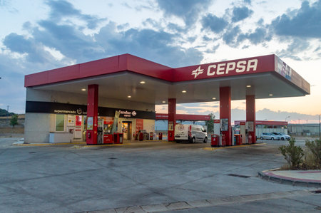 Burgos, Spain - August 22, 2023: CEPSA gas station.のeditorial素材