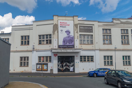 Pilsen, Czechia - August 26, 2023: Patton memorial in Pilsen. Museum of General George Smith Patton Jr.のeditorial素材