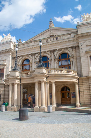 Pilsen, Czechia - August 26, 2023: Josef Kajetan Tyl Theater (Divadlo Josef Kajetan Tyl).のeditorial素材