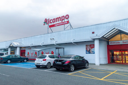 Estella-Lizarra, Spain - September 4, 2023: Alcampo supermarket belong to French Auchan group.のeditorial素材