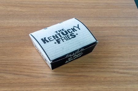 Cubzac-les-Ponts, France - September 5, 2023: Box of KFC Kentucky fries.のeditorial素材