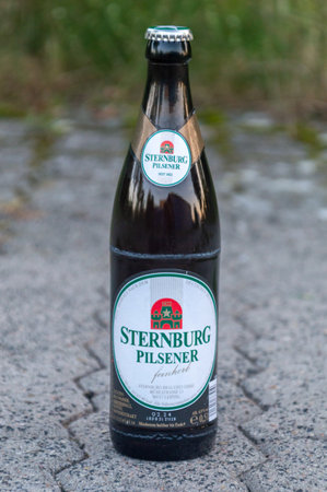 Genthin, Germany - September 9, 2023: Bottle of Sternburg Pilsener beer.のeditorial素材