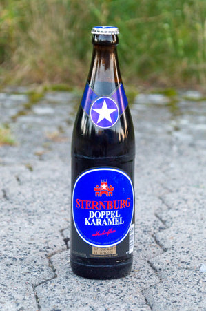 Genthin, Germany - September 9, 2023: Bottle of Sternburg Doppel Karamel beer.のeditorial素材