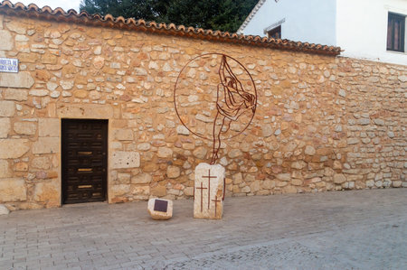 El Toboso, Spain - September 15, 2023: Art in center of El Toboso.のeditorial素材