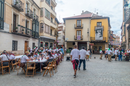 Aranda de Duero, Spain - September 16, 2023: View on city center of Aranda de Duero during fest.のeditorial素材