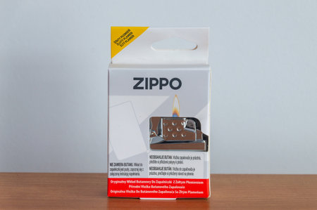 Pruszcz Gdanski, Poland - September 26, 2023: Zippo gas insert.のeditorial素材