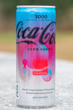 Sandersdorf-Brehna, Germany - October 3, 2023: Coca-Cola zero sugar 3000 limited edition.のeditorial素材