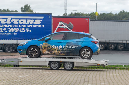 De Lutte, Nederland - October 21, 2023: Car of Google Street View.
