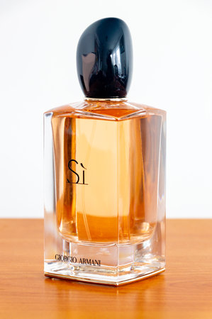 Pruszcz Gdanski, Poland - January 9, 2024: Giorgio Armani Si Eau de perfume.のeditorial素材
