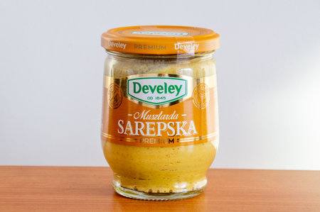 Pruszcz Gdanski, Poland - January 12, 2024: Develey sarepska mustard.のeditorial素材
