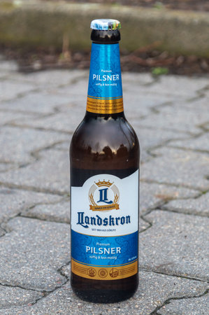 Merseburg, Germany - February 10, 2024: Landskron Lager Beer.のeditorial素材