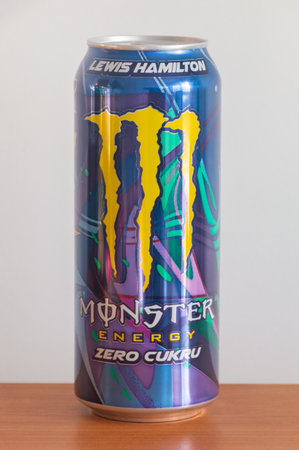 Pruszcz Gdanski, Poland - March 3, 2024: Can of Monster Energy Lewis Hamilton Zero Sugar.のeditorial素材