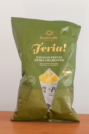 Pruszcz Gdanski, Poland - March 3, 2024: Plaza del Sol extra crunchy Spanish potato chips.のeditorial素材