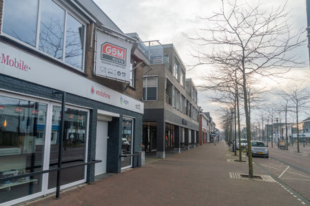 Glanerbrug, Netherlands - March 10, 2024: Shopping boulevard Glanerbrug.のeditorial素材