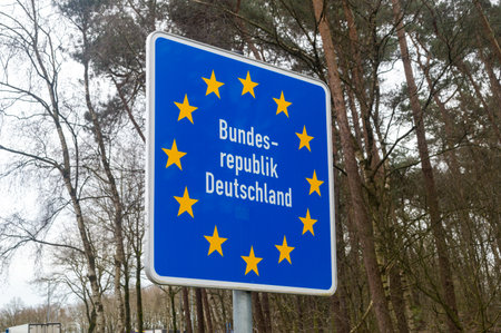 Republic of Germany (Bundes - republic Deutschland) border sign.