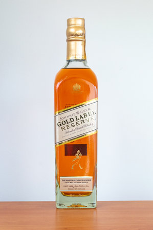 Pruszcz Gdanski, Poland - April 1, 2024: Scotch whiskey Johnnie Walker Gold Label reserve.のeditorial素材