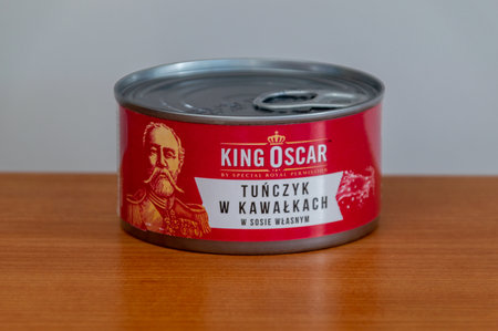 Pruszcz Gdanski, Poland - April 1, 2024: King Oscar tuna.のeditorial素材