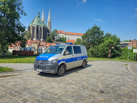 Zgorzelec, Poland - June 29, 2024: Polish police car.のeditorial素材