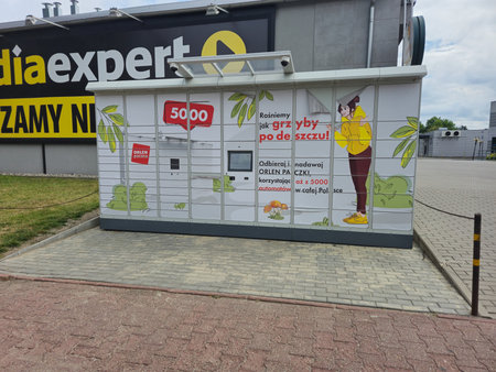 Zgierz, Poland - July 7, 2024: Orlen pack parcel locker.