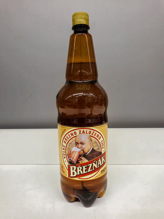 Breclav, Czechia - July 27, 2024: Breznak svetly beer.のeditorial素材