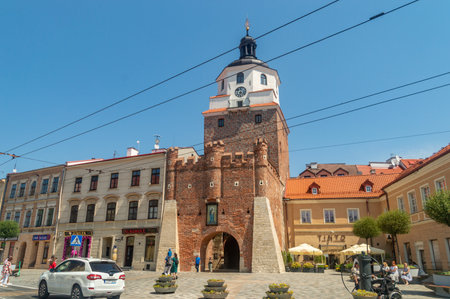 Lublin, Poland - May 26, 2024: Krakow Gate.のeditorial素材