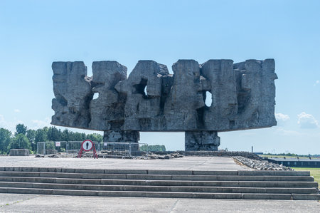 Lublin, Poland - May 26, 2024: Monument at Majdanek Nazi concentration and extermination camp.のeditorial素材