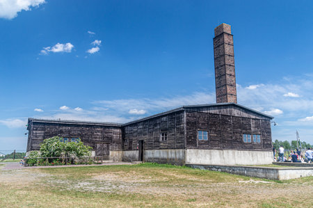 Lublin, Poland - May 26, 2024: Crematorium at Majdanek Nazi concentration and extermination camp.のeditorial素材