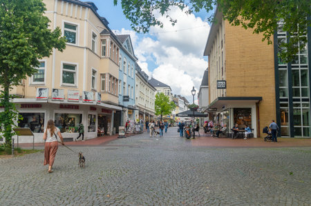 Moers, Germany - May 23, 2024: View of old town in Moers.のeditorial素材
