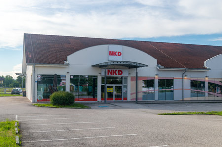 Ansfelden, Austria - June 2, 2024: NKD store with clothes.のeditorial素材