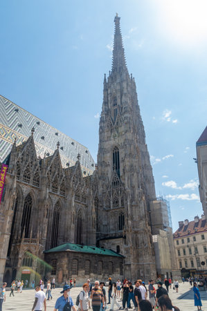 Vienna, Austria - June 8, 2024: Cathedral and Metropolitan Church of Saint Stephen and All Saints.のeditorial素材