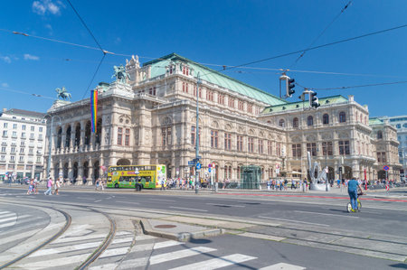 Vienna, Austria - June 8, 2024: The Vienna State Opera (Wiener Staatsoper).のeditorial素材