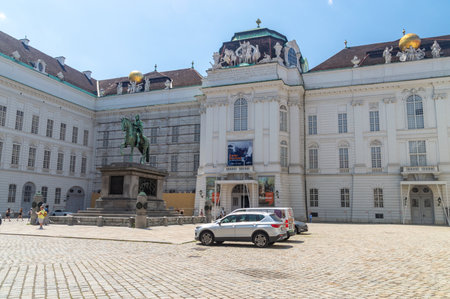 Vienna, Austria - June 8, 2024: The Austrian National Library (Osterreichische Nationalbibliothek). Largest library in Austria.のeditorial素材