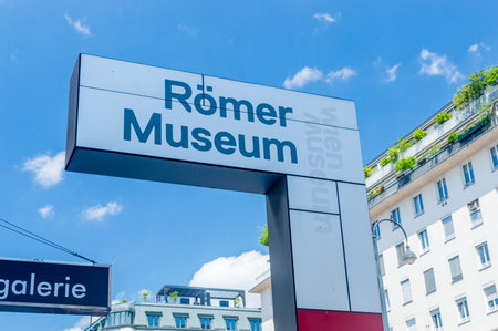 Vienna, Austria - June 8, 2024: Romer Museum sign.のeditorial素材