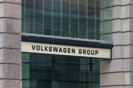 Berlin, Germany - November 2, 2025: Volkswagen Group logo since March 2023.のeditorial素材