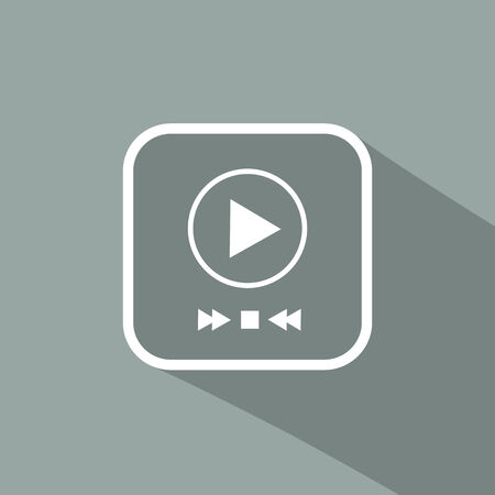 Flat icons for web and mobile applications. Video icon. Long shadow designのイラスト素材