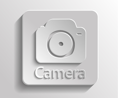 Icon gray camera with shadowのイラスト素材