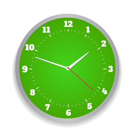 Round office clock greenのイラスト素材