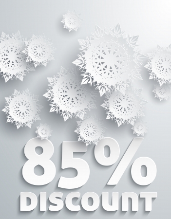 Discount Percent with Snowflake on Whiteのイラスト素材