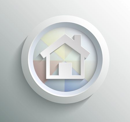 App icon metal home with shadow on technology circle and grey backgroundのイラスト素材