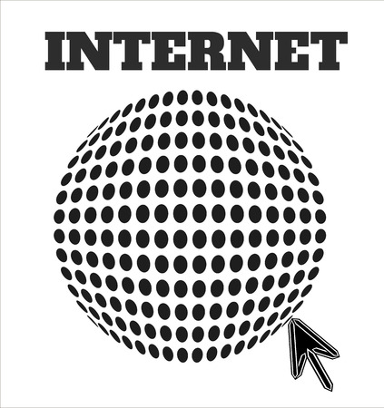 Internet browser. Earth and cursor. 3dのイラスト素材